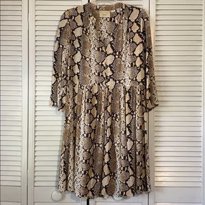 Anthropologie Maeve Juno Snake Print Dress EUC